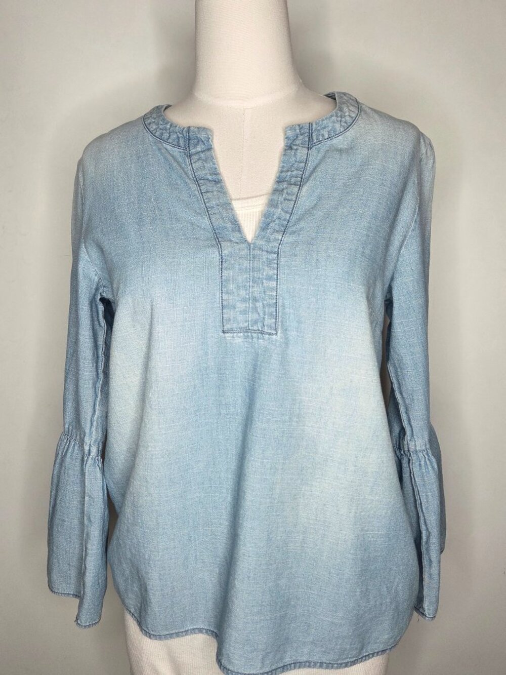 J Crew Women Long Sleeve Cotton Peasant Tunic Blouse Small Cotton Boho